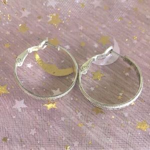 silver braided hoops